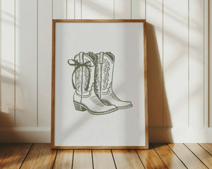 Coquette Cowgirl Boots Print