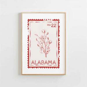 Alabama Stamp Print