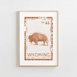 Wyoming Stamp Print