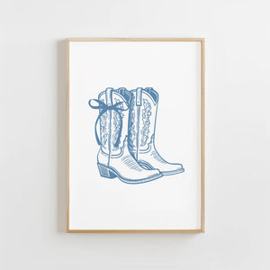 Coquette Cowgirl Boots Print