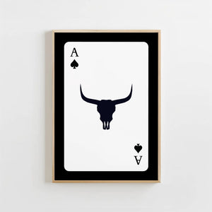 Bull Skull Playing Card Print