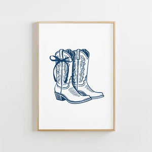 Coquette Cowgirl Boots Print