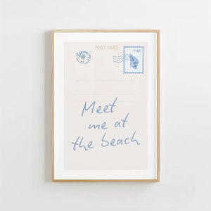 Meet Me At The Beach Postcard Vertical Print