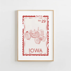 Iowa Stamp Print