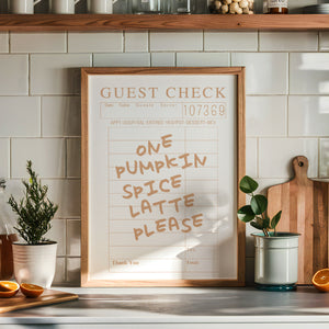Pumpkin Spice Guest Check Print