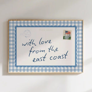 East Coast Gingham Postcard Print
