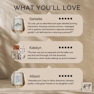 Beige Cowgirl Set of 15 Prints