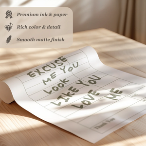 Green Excuse Me Guest Check Print