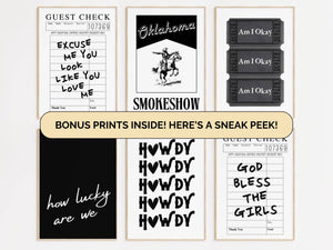 Trendy Cowgirl Set of 15 Prints