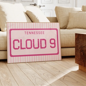Cloud 9 License Plate Print