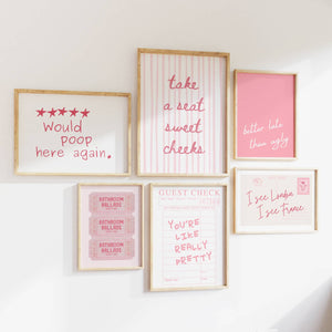 Girly Bathroom Gallery Set of 6 Prints