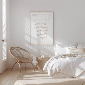 Pay For The Color Guest Check Digital Print