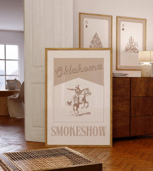 Beige Oklahoma Smokeshow Playing Cards Set of 3 Prints