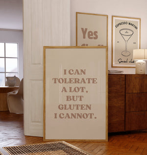 Beige Funny Gluten Print