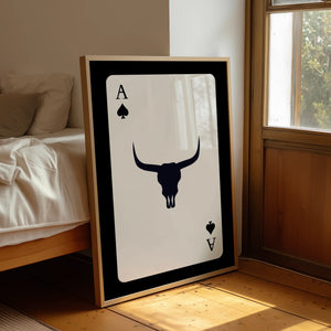 Bull Skull Playing Card Print
