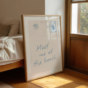 Meet Me At The Beach Postcard Vertical Print