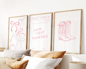 Long Live Cowgirls Guest Check Set of 3 Prints