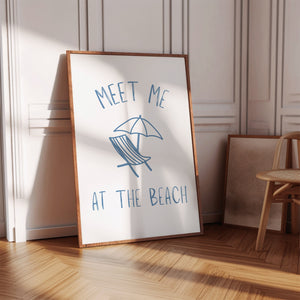 Blue Meet Me At The Beach Set of 2 Prints