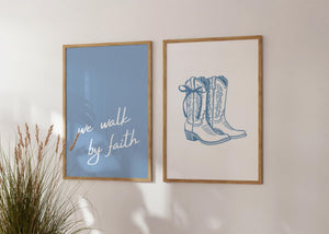 Blue Walk by Faith Set of 3 Prints