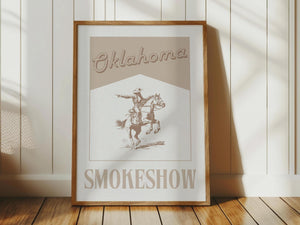 Beige Oklahoma Smokeshow Playing Cards Set of 3 Prints