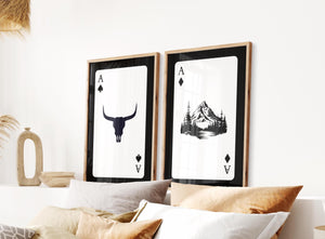 Rustic Playing Card Set of 2 Prints
