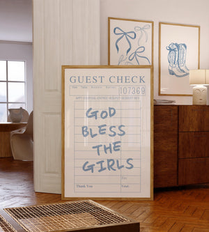 God Bless The Girls Guest Check Set of 3 Prints