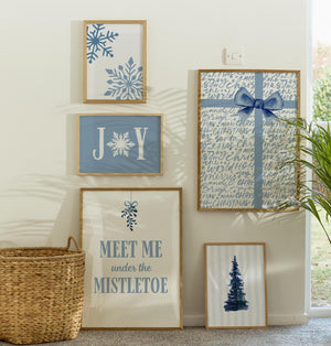 Blue Christmas Set of 15 Prints