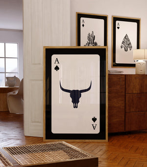Western Playing Card Set of 3 Prints