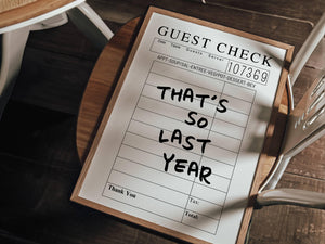 New Year's Guest Check Print