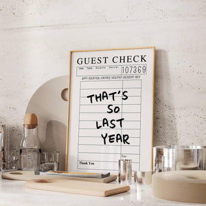 New Year's Guest Check Print