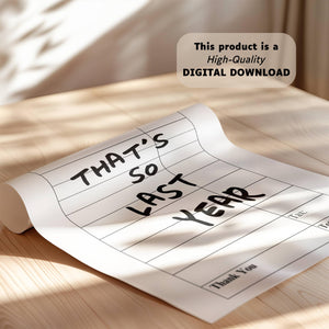 New Year's Guest Check Print