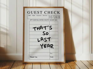 New Year's Guest Check Print