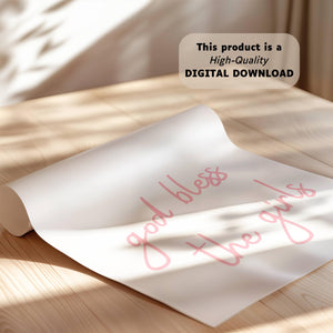 God Bless The Girls Minimalist Print