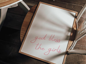 God Bless The Girls Minimalist Print