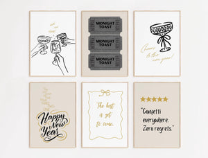 New Year's Eve Set of 15 Prints