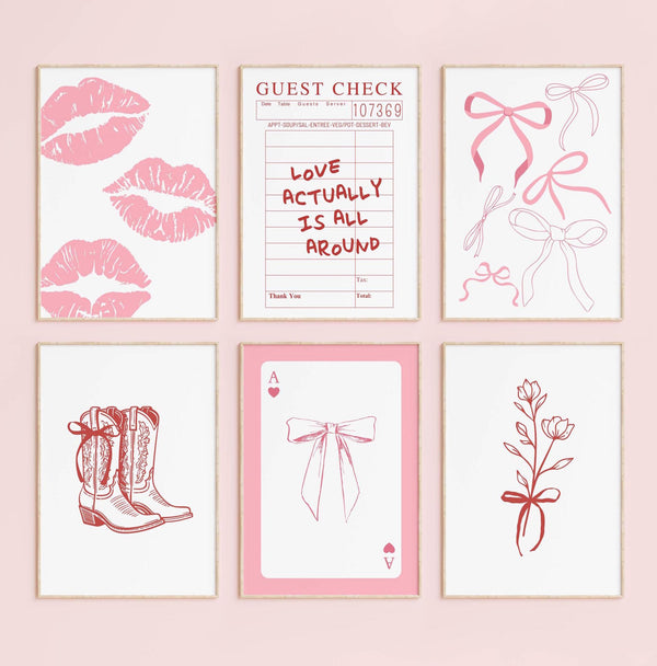 Preppy Valentine Set of 6 Prints