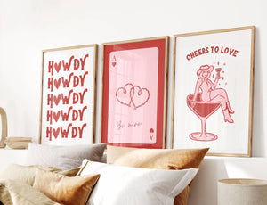 Western Valentine Set of 15 Prints