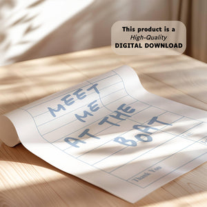 Meet Me At The Boat Guest Check Print