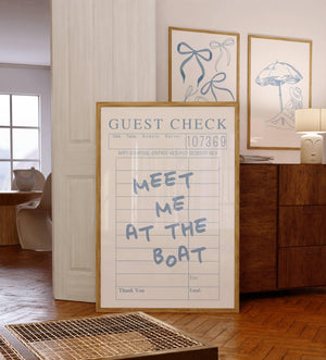 Meet Me At The Boat Guest Check Print