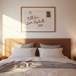 Nashville Wall Art, Western Postcard Print, Retro Travel Wall Art, Vintage Tennessee Poster for Living Room Decor, Digital Download