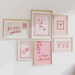 Galentine Wall Art Set of 15, Ladies Night Posters for Galentines Decor, Digital Download