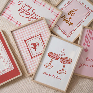 Retro Valentine Wall Art Set of 15, Love Posters for Valentines Decor, Digital Download