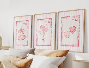 Retro Valentine Wall Art Set of 15, Love Posters for Valentines Decor, Digital Download