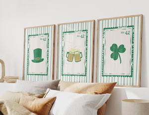 St Patrick's Day Wall Art Set of 15, Shamrock Print, Lucky Posters for Saint Patty's Day Decor, Digital Download