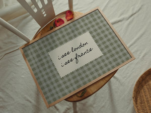 I See London I See France Print, Retro Gingham Poster for Funny Bathroom Wall Art, Digital Download