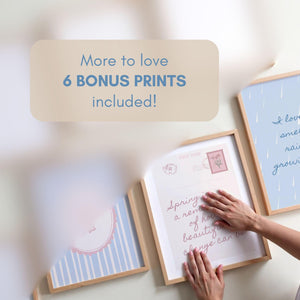 Spring Wall Art Set of 15, Hello Spring Poster, Floral Prints for Spring Decor, Digital Download