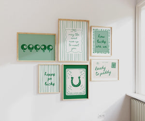 St Patrick's Day Wall Art Set of 15, Shamrock Print, Lucky Posters for Saint Patty's Day Decor, Digital Download