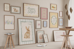 easter gallery set of 15 prints in pastel colors featuring bible verses for christian easter decor