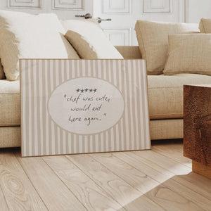 Chef Was Cute Striped Print, Neutral Kitchen Wall Art for Dining Room Decor, Digital Download