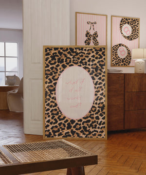 Pink Leopard Set of 3 Prints, Trendy Wall Art for Preppy Dorm Decor, Digital Download